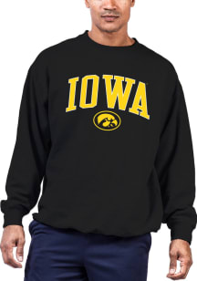 Iowa Hawkeyes Mens Black Arch Big and Tall Crew Sweatshirt