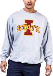 Iowa State Cyclones Mens Grey Primary Logo Big and Tall Crew Sweatshirt