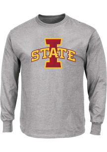 Iowa State Cyclones Mens Grey Primary Logo Big and Tall Long Sleeve T-Shirt