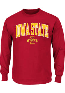 Iowa State Cyclones Mens Cardinal Arch Big and Tall Long Sleeve T-Shirt