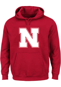 Nebraska Cornhuskers Mens Red Primary Logo Big and Tall Hooded Sweatshirt
