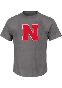Nebraska Cornhuskers Mens Charcoal Primary Logo Big and Tall T-Shirt