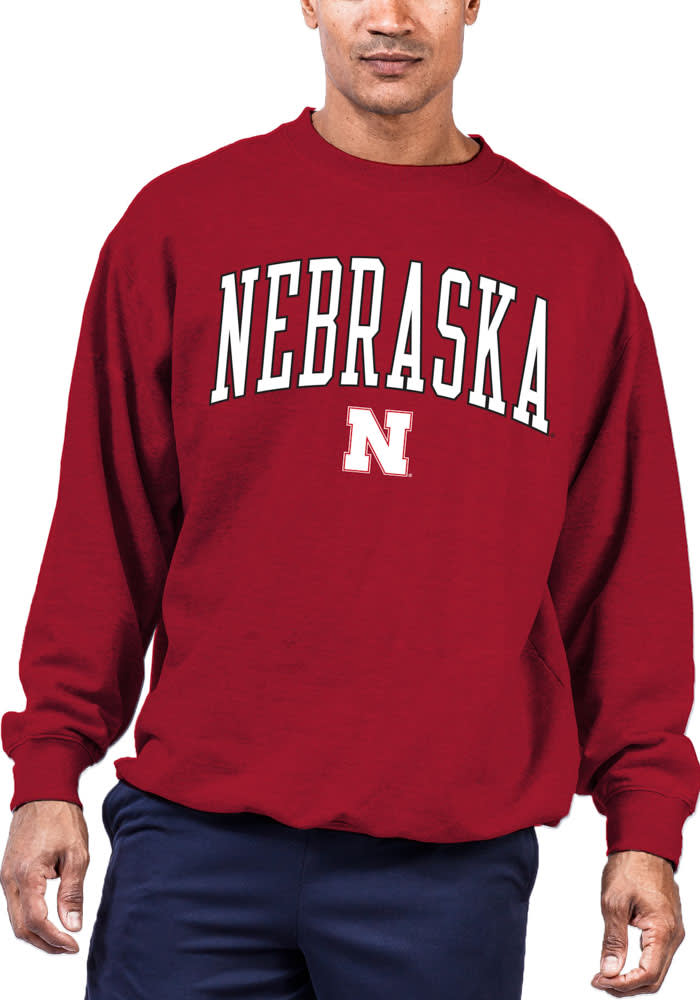 Nebraska Cornhuskers Red Arch Crew Sweatshirt
