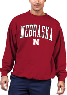 Nebraska Cornhuskers Mens Red Arch Big and Tall Crew Sweatshirt