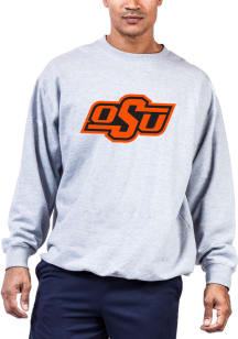 Oklahoma State Cowboys Mens Grey Primary Logo Big and Tall Crew Sweatshirt