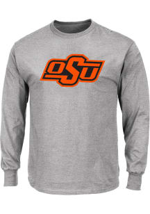 Oklahoma State Cowboys Mens Grey Primary Logo Big and Tall Long Sleeve T-Shirt