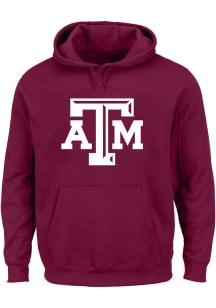 Texas A&amp;M Aggies Mens Maroon Primary Logo Big and Tall Hooded Sweatshirt