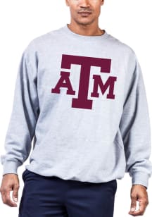 Texas A&amp;M Aggies Mens Grey Primary Logo Big and Tall Crew Sweatshirt