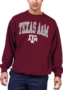 Texas A&amp;M Aggies Mens Maroon Arch Big and Tall Crew Sweatshirt
