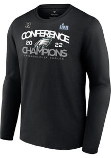 Philadelphia Eagles Mens Black 2022 Conference Champions Big and Tall Long Sleeve T-Shirt