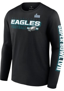 Philadelphia Eagles Mens Black 2022 Super Bowl Bound Big and Tall Long Sleeve T-Shirt