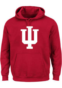 Indiana Hoosiers Mens Crimson Primary Logo Big and Tall Hooded Sweatshirt