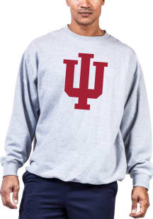 Indiana Hoosiers Mens Grey Primary Logo Big and Tall Crew Sweatshirt
