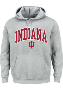 Indiana Hoosiers Mens Grey Arch Big and Tall Hooded Sweatshirt