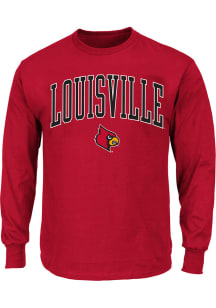 Louisville Cardinals Mens Red Arch Big and Tall Long Sleeve T-Shirt