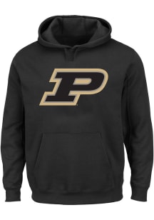 Purdue Boilermakers Mens Black Primary Logo Big and Tall Hooded Sweatshirt