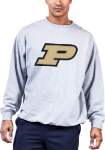 Purdue Boilermakers Mens Grey Primary Logo Big and Tall Crew Sweatshirt