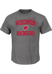 Wisconsin Badgers Mens Charcoal No 1 Big and Tall T-Shirt