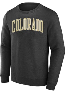 Colorado Buffaloes Mens Charcoal Arch Name Twill Big and Tall Crew Sweatshirt