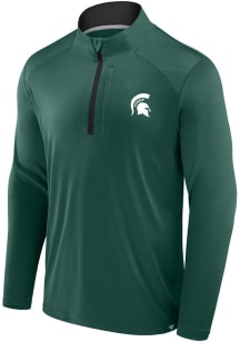 Mens Green Michigan State Spartans Defender Left Chest Qtr Zip