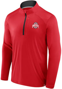 Mens Red Ohio State Buckeyes Defender Left Chest Qtr Zip