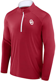 Oklahoma Sooners Mens Crimson Defender Left Chest Big and Tall Qtr Zip