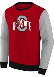 Mens Red Ohio State Buckeyes Contrast Big and Tall Crew Sweatshirt