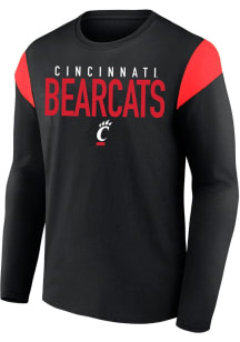 Mens Black Cincinnati Bearcats Contrast Big and Tall Long Sleeve T-Shirt