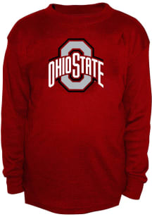 Mens Red Ohio State Buckeyes Thermal Design Big and Tall Long Sleeve T-Shirt