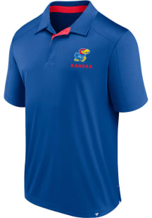 Kansas Jayhawks Blue Defender Left Chest Big and Tall Polo