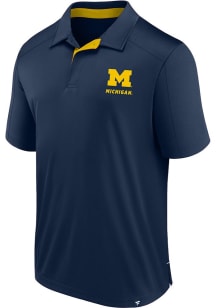 Navy Blue Michigan Wolverines Defender Left Chest Big and Tall Polo