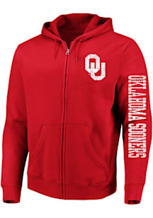 Oklahoma Sooners Mens Crimson Fleece Big and Tall Zip Sweatshirt