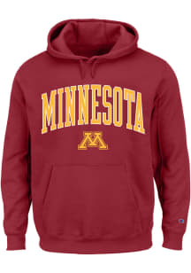 Mens Maroon Minnesota Golden Gophers Arch Mascot Big and Tall Hooded Sweatshirt