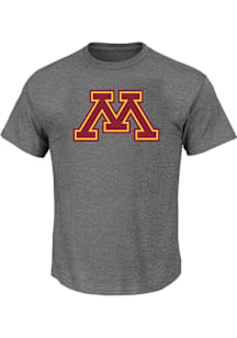 Minnesota Golden Gophers Mens Charcoal Primary Logo Big and Tall T-Shirt