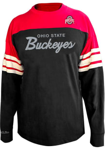 Mens Black Ohio State Buckeyes Three Contrast Sleeve Big and Tall Crew Sweatshirt