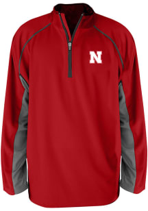 Mens Red Nebraska Cornhuskers Betty Poly Qtr Zip