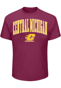 Central Michigan Chippewas Mens Maroon Arch Mascot Big and Tall T-Shirt