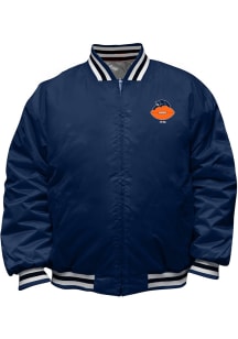 Chicago Bears Mens Navy Blue REVERSIBLE SATIN Big and Tall Light Weight Jacket