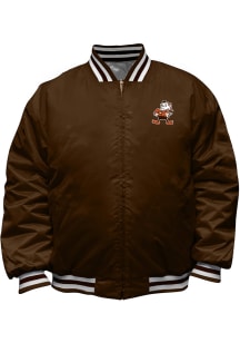 Cleveland Browns Mens Brown REVERSIBLE SATIN Big and Tall Light Weight Jacket