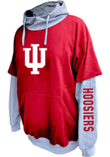 Mens Cardinal Indiana Hoosiers Sleeve Print Big and Tall Hooded Sweatshirt