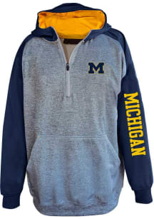Mens Grey Michigan Wolverines Space Dyed Big and Tall Hooded Sweatshirt