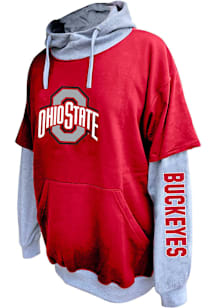 Ohio State Buckeyes Mens Red Sleeve Print Big and Tall Hooded Sweatshirt