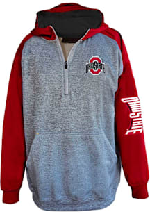Ohio State Buckeyes Mens Grey Space Dyed Big and Tall Hooded Sweatshirt