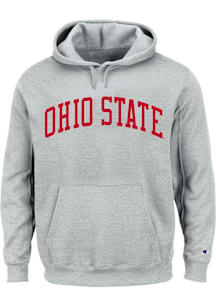 Ohio State Buckeyes Mens Grey Reverse Weave Big and Tall Hooded Sweatshirt