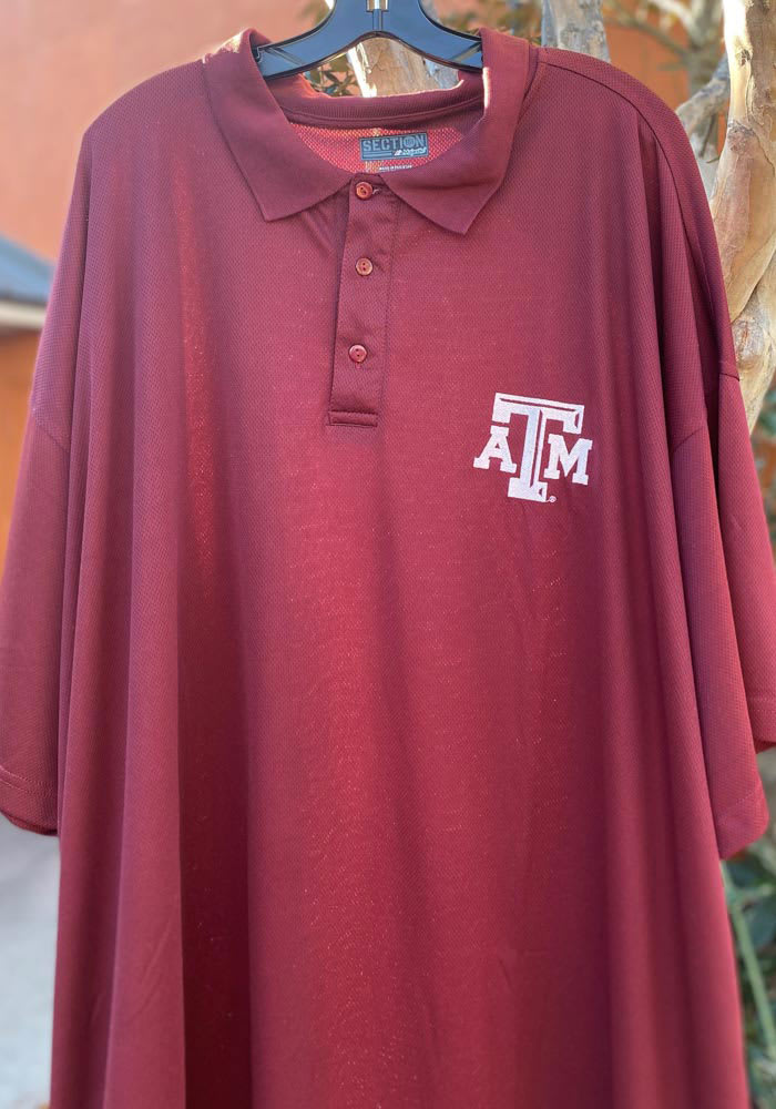 Texas A&M Aggies Mens Maroon Big and Tall Polos Shirt