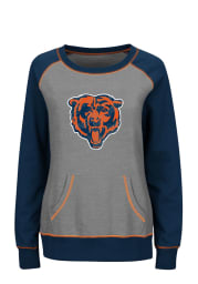 Chicago Bears Womens Grey O.T. Queen Long Sleeve Plus Size T-Shirt