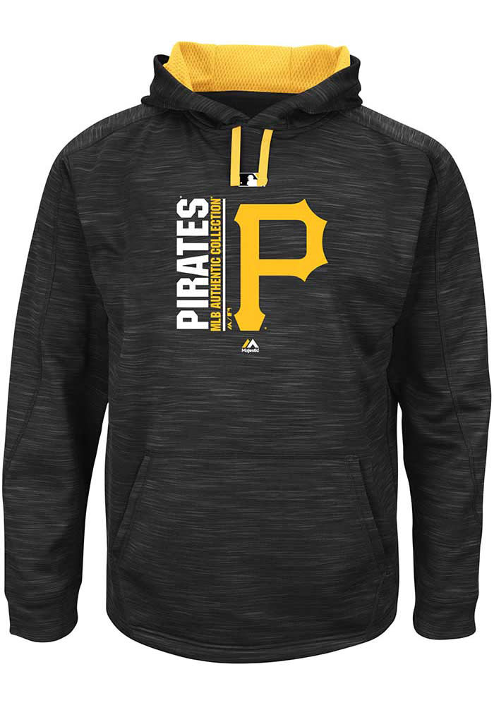 Pittsburgh Pirates Mens Black On-Field Tech Big and Tall Hooded Sweatshirt