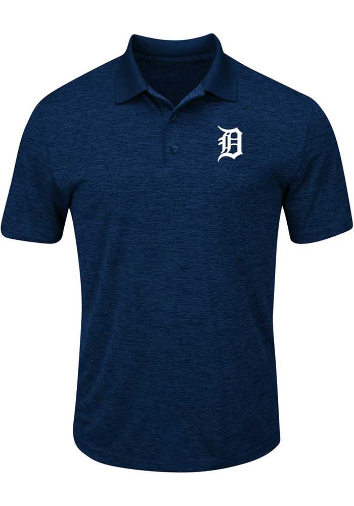 Detroit Tigers Mens Navy Blue Hit First Big and Tall Polos Shirt