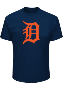 Detroit Tigers Mens Navy Blue Large Logo Big and Tall T-Shirt