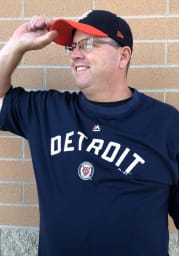 Detroit Tigers Mens Navy Blue Coop Logo Big and Tall T-Shirt